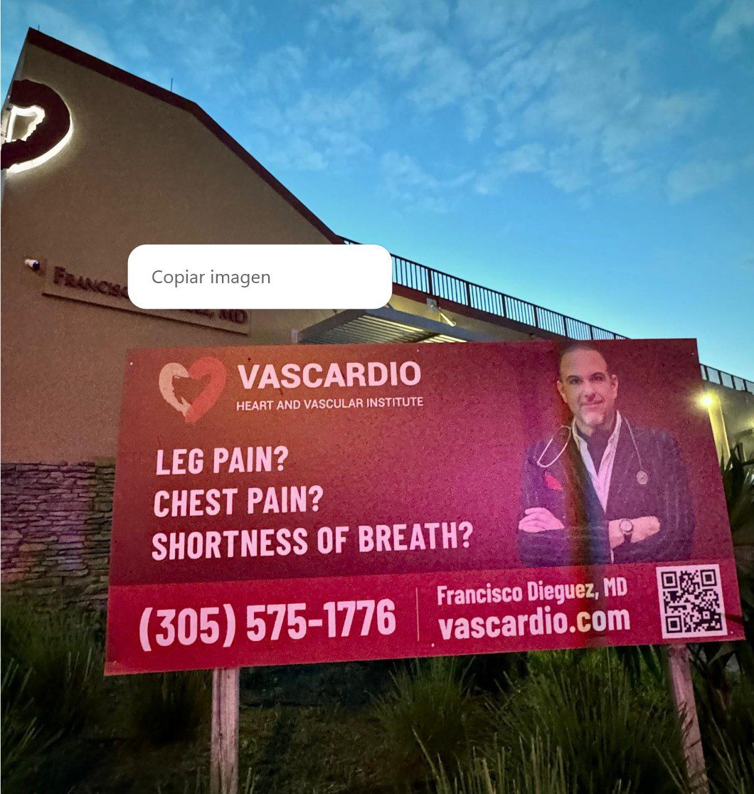 Cartel publicitario de Vascardio Heart and Vascular Institute